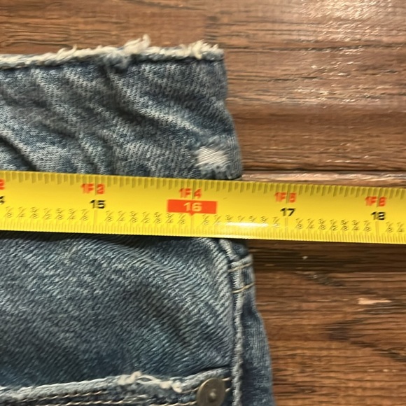 Paige Alethea Denim Curved Fray Hem Mini Skirt Size 30 (US 10) - Picture 8 of 8